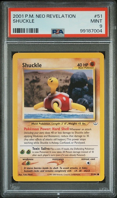 2001 Pokemon Neo Revelation 51 Shuckle PSA 9