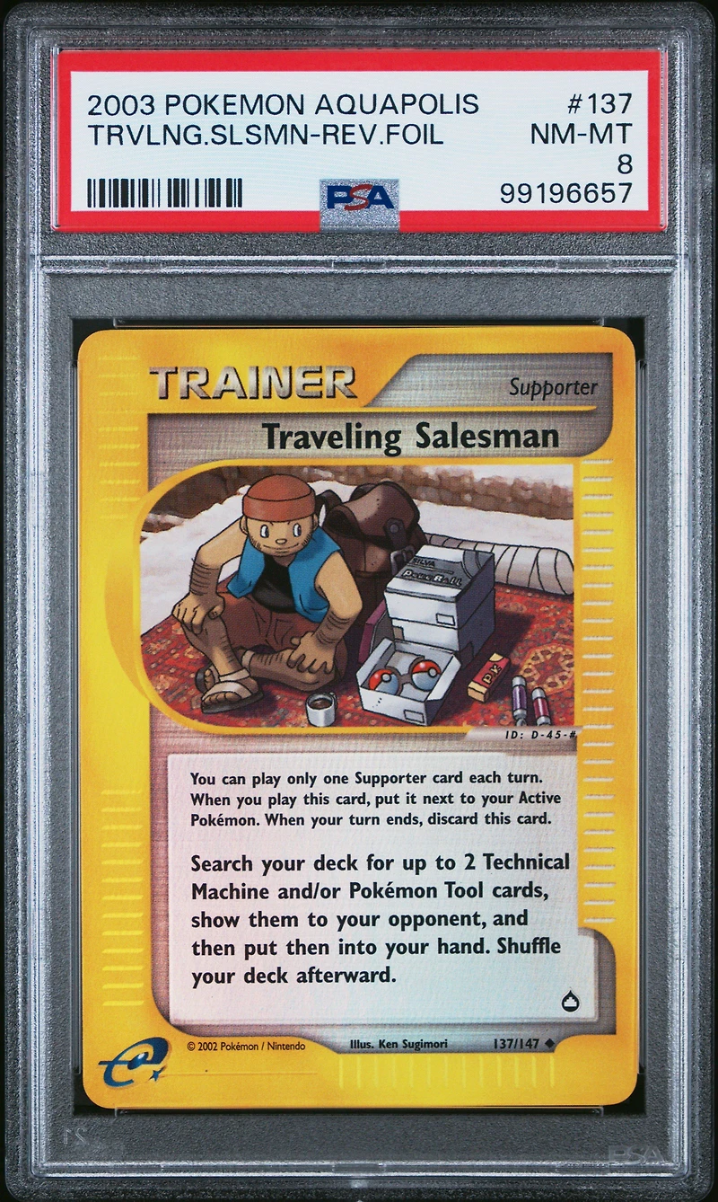 2003 Pokemon Aquapolis 137 Traveling Salesman-reverse Foil PSA 8