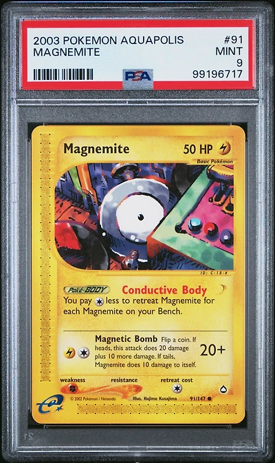 2003 Pokemon Aquapolis 91 Magnemite PSA