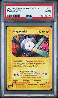 2003 Pokemon Aquapolis 91 Magnemite PSA