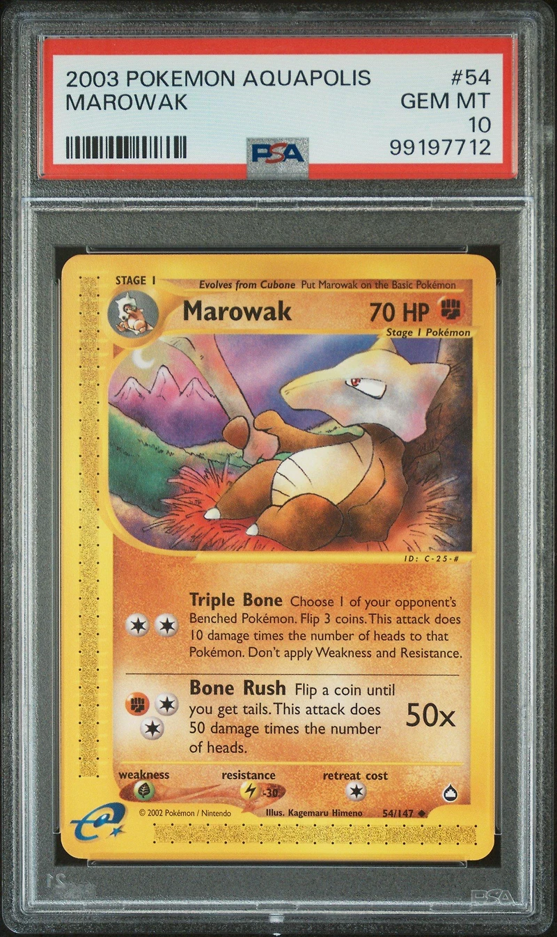 2003 Pokemon Aquapolis 54 Marowak PSA 10