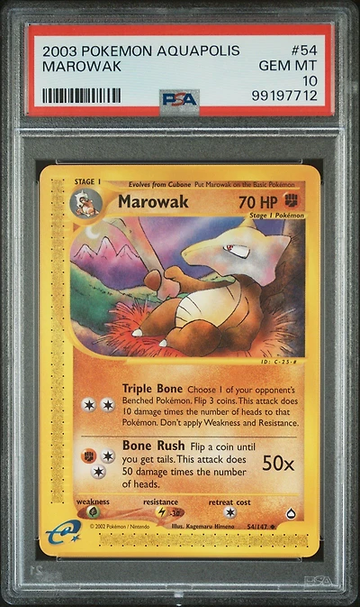 2003 Pokemon Aquapolis 54 Marowak PSA 10
