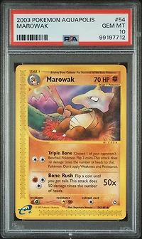 2003 Pokemon Aquapolis 54 Marowak PSA 10