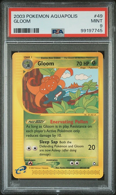 2003 Pokemon Aquapolis 49 Gloom PSA 9