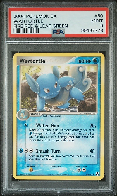 2004 Pokemon Ex Fire Red & Leaf Green 50 Wartortle PSA 9