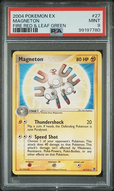 2004 Pokemon Ex Fire Red & Leaf Green 27 Magneton PSA 9