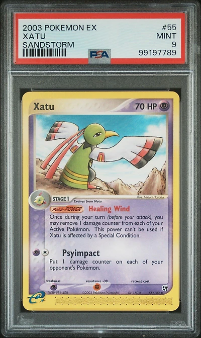 2003 Pokemon Ex Sandstorm 55 Xatu PSA 9