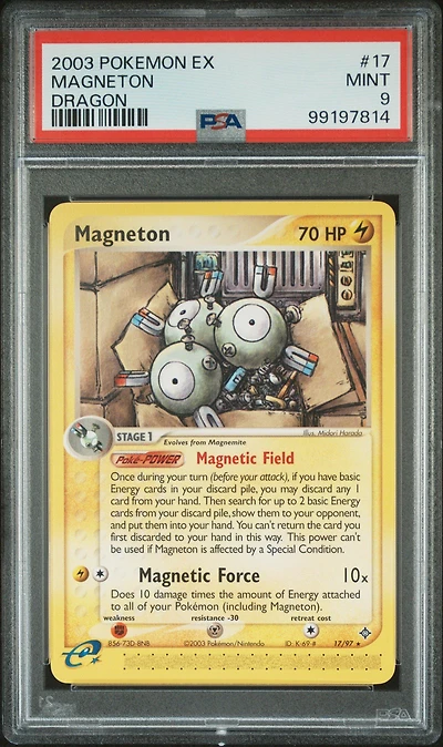2003 Pokemon Ex Dragon 17 Magneton PSA 9