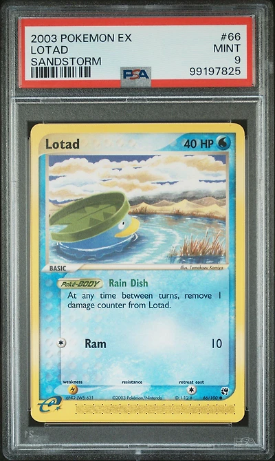 2003 Pokemon Ex Sandstorm 66 Lotad PSA