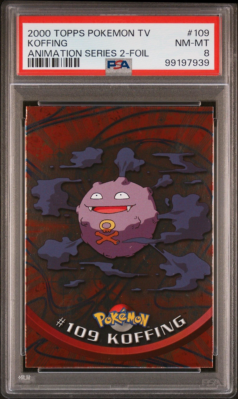 2000 Topps Pokemon Tv Animation Series 2 109 Koffing Foil PSA 8