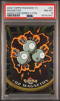 2000 Topps Pokemon Tv Animation Series 2 82 Magneton Foil PSA 8