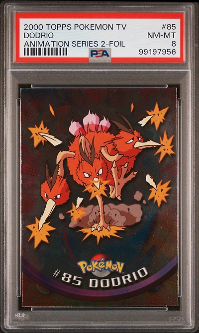 2000 Topps Pokemon Tv Animation Series 2 85 Dodrio Foil PSA 8