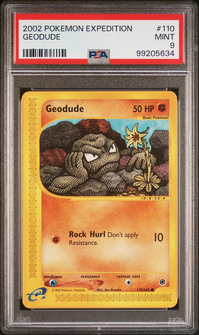 2002 Pokemon Expedition 110 Geodude PSA 9