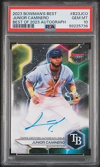 2023 Bowman's Best Best Of 2023 Autographs B23jco Junior Caminero PSA 10