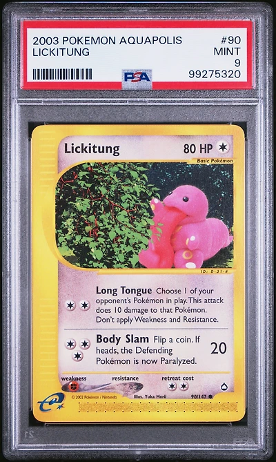 2003 Pokemon Aquapolis 90 Lickitung PSA 9