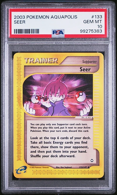 2003 Pokemon Aquapolis 133 Seer PSA 10