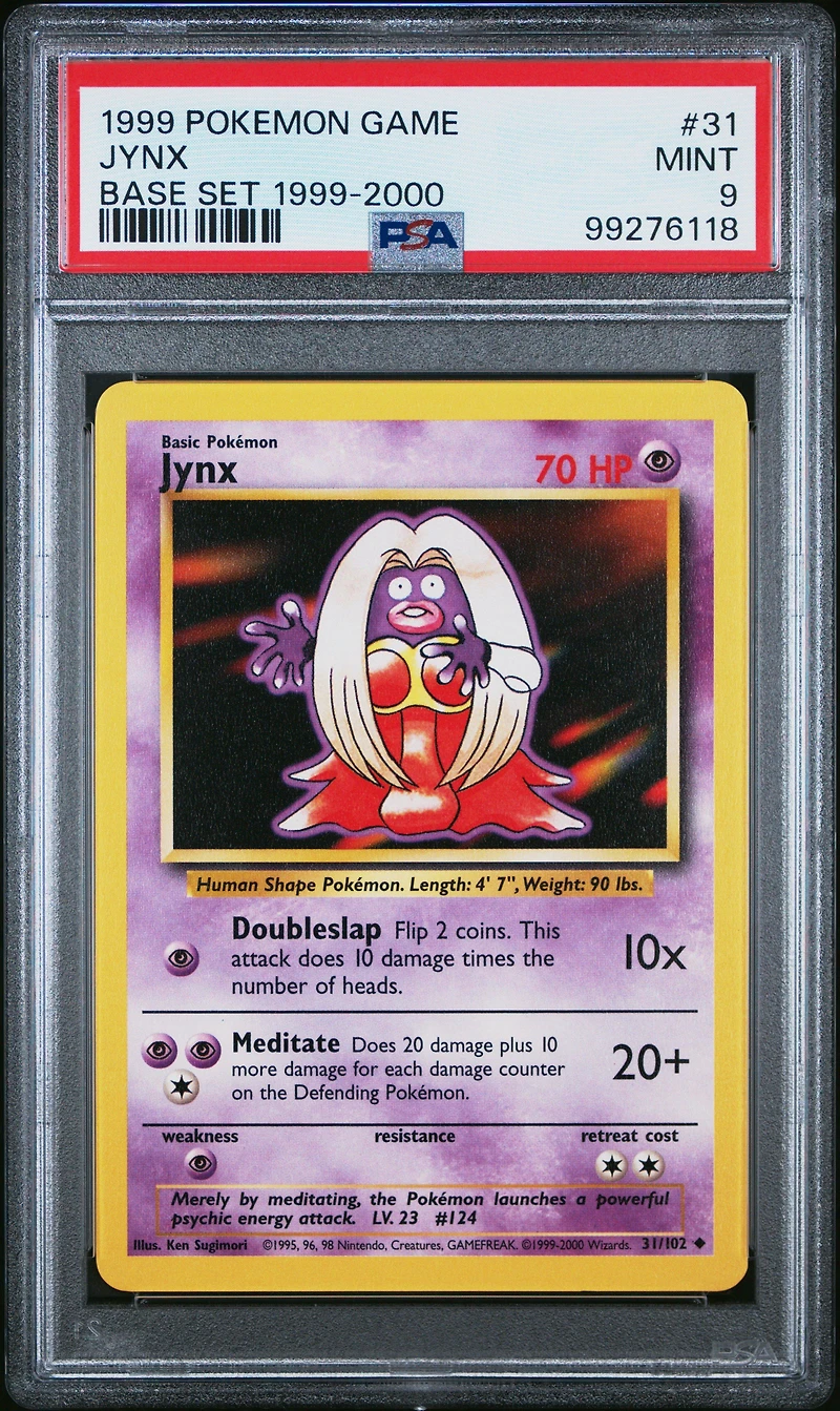 1999 Pokemon Game 31 Jynx Base Set 1999-2000 PSA 9