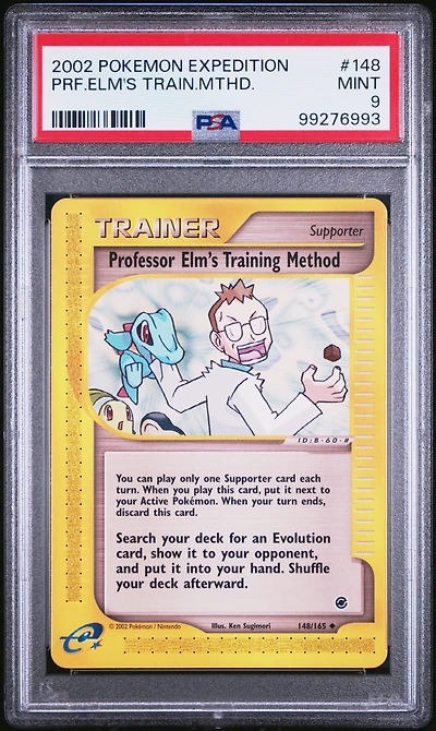 2002 Pokemon Expedition 148 Professor Elm's Training Method PSA 9