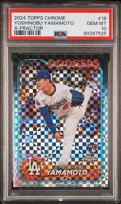 2024 Topps Chrome 18 Yoshinobu Yamamoto X-fractor PSA 10