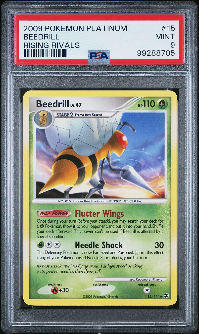 2009 Pokemon Platinum Rising Rivals 15 Beedrill PSA 9