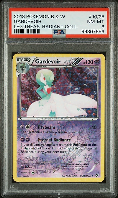 2013 Pokemon Black & White Legendary Treasures Radiant Collection Rc10 Gardevoir PSA 8