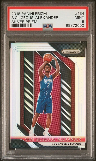 2018 Panini Prizm 184 Shai Gilgeous-alexander Silver Prizm PSA 9