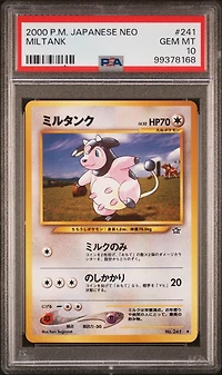 2000 Pokemon Japanese Neo 241 Miltank PSA 10