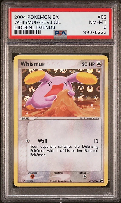2004 Pokemon Ex Hidden Legends 82 Whismur-reverse Foil PSA 8