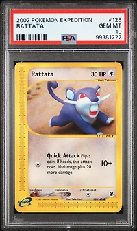 2002 Pokemon Expedition 128 Rattata PSA 10