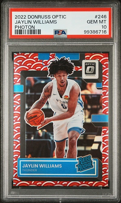 2022 Panini Donruss Optic 246 Jaylin Williams Photon PSA 10