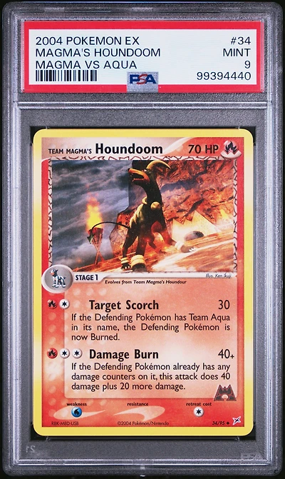 2004 Pokemon Ex Team Magma Vs Team Aqua 34 Team Magma's Houndoom PSA 9