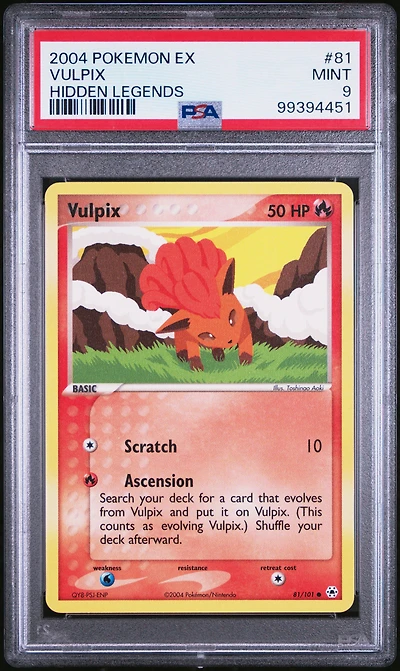 2004 Pokemon Ex Hidden Legends 81 Vulpix PSA 9