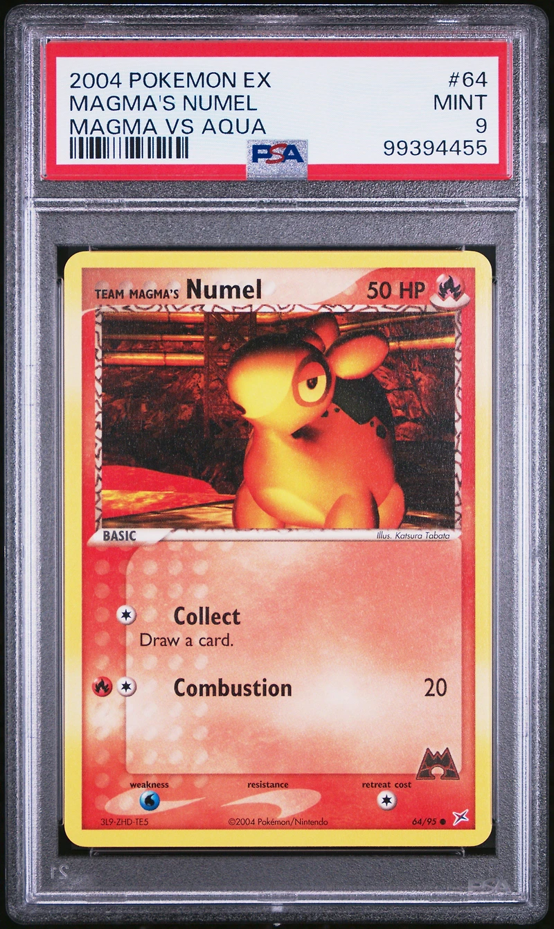 2004 Pokemon Ex Team Magma Vs Team Aqua 64 Team Magma's Numel PSA 9
