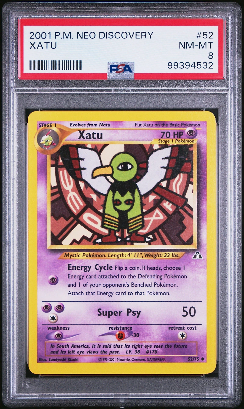 2001 Pokemon Neo Discovery 52 Xatu PSA 8