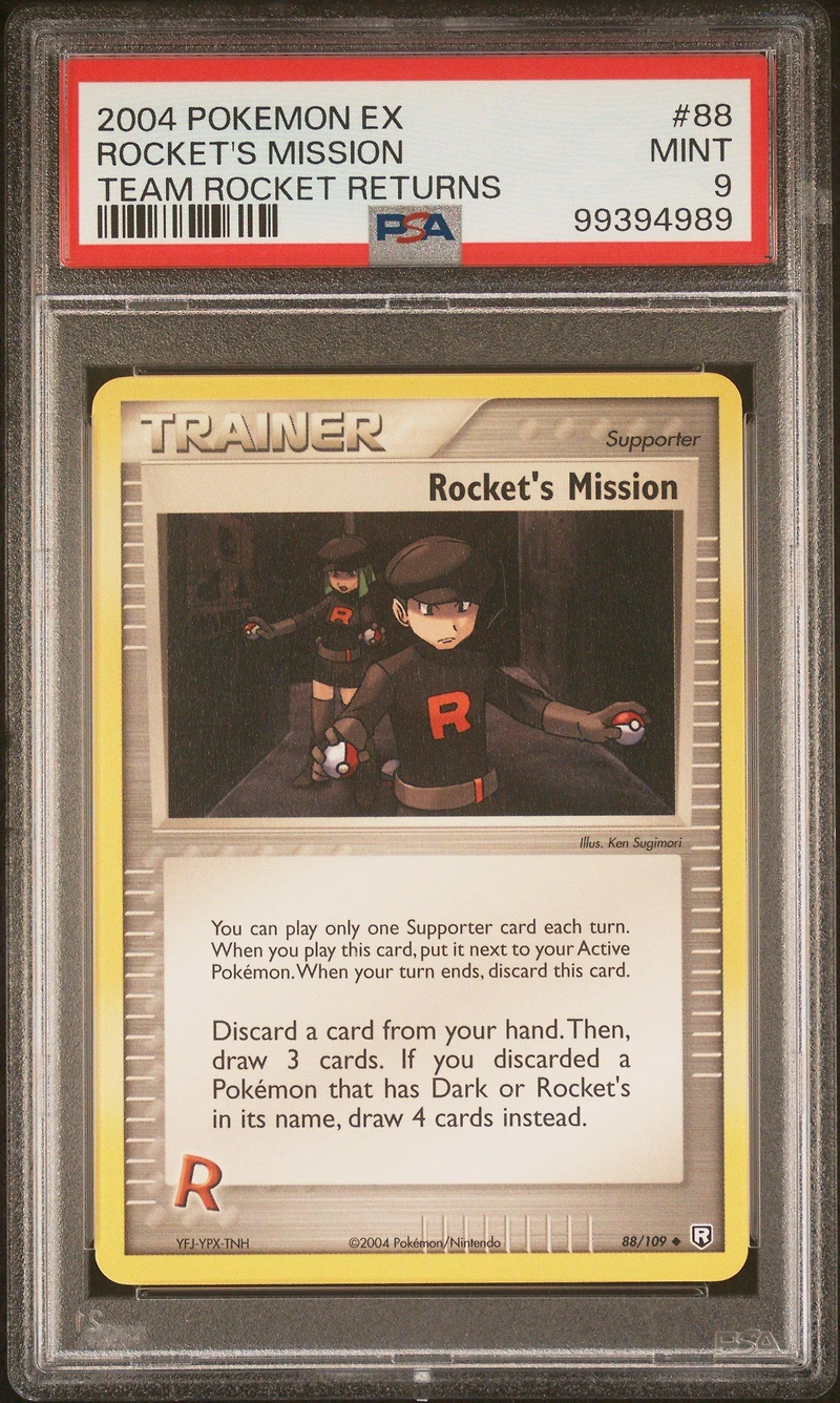 2004 Pokemon Ex Team Rocket Returns 88 Rocket's Mission PSA 9