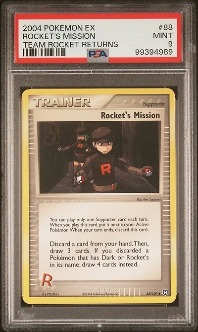 2004 Pokemon Ex Team Rocket Returns 88 Rocket's Mission PSA 9