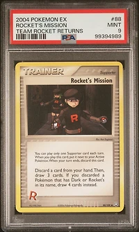 2004 Pokemon Ex Team Rocket Returns 88 Rocket's Mission PSA 9