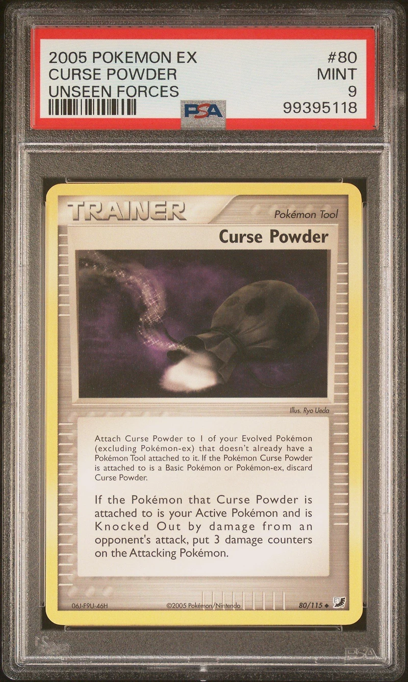 2005 Pokemon Ex Unseen Forces 80 Curse Powder PSA 9