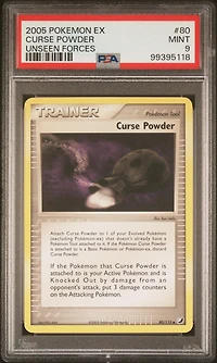 2005 Pokemon Ex Unseen Forces 80 Curse Powder PSA 9