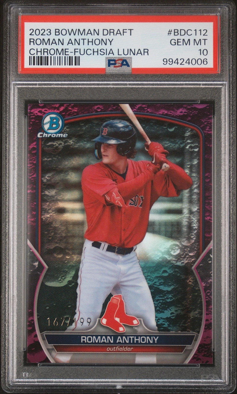 2023 Bowman Draft Bdc112 Roman Anthony Chrome-fuchsia Lunar Refractor PSA 10