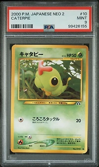 2000 Pokemon Japanese Neo 2 10 Caterpie PSA 9