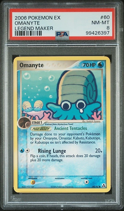 2006 Pokemon Ex Legend Maker 60 Omanyte PSA 8