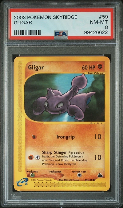 2003 Pokemon Skyridge 59 Gligar PSA 8
