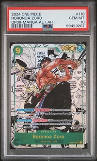 2024 One Piece Wings Of The Captain 118 Roronoa Zoro Manga Alternate Art PSA 10