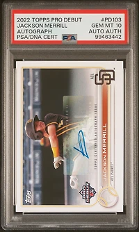 2022 Topps Pro Debut Pd103 Jackson Merrill Autograph PSA 10