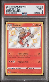 2021 Pokemon Sword & Shield Shining Fates Sv016 Raboot-holo PSA 9