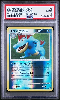 2007 Pokemon Diamond & Pearl Mysterious Treasures 8 Feraligatr-reverse Foil PSA 9