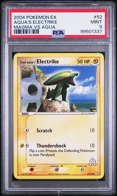 2004 Pokemon Ex Team Magma Vs Team Aqua 52 Team Aqua's Electrike PSA 9