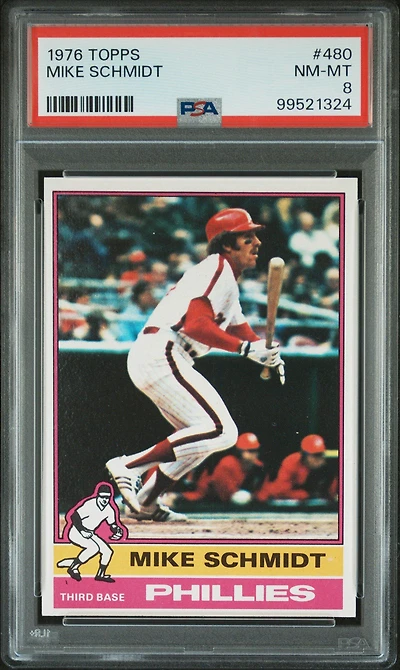 1976 Topps 480 Mike Schmidt PSA 8