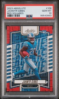 2023 Panini Absolute 108 Jahmyr Gibbs Red Squares PSA 10